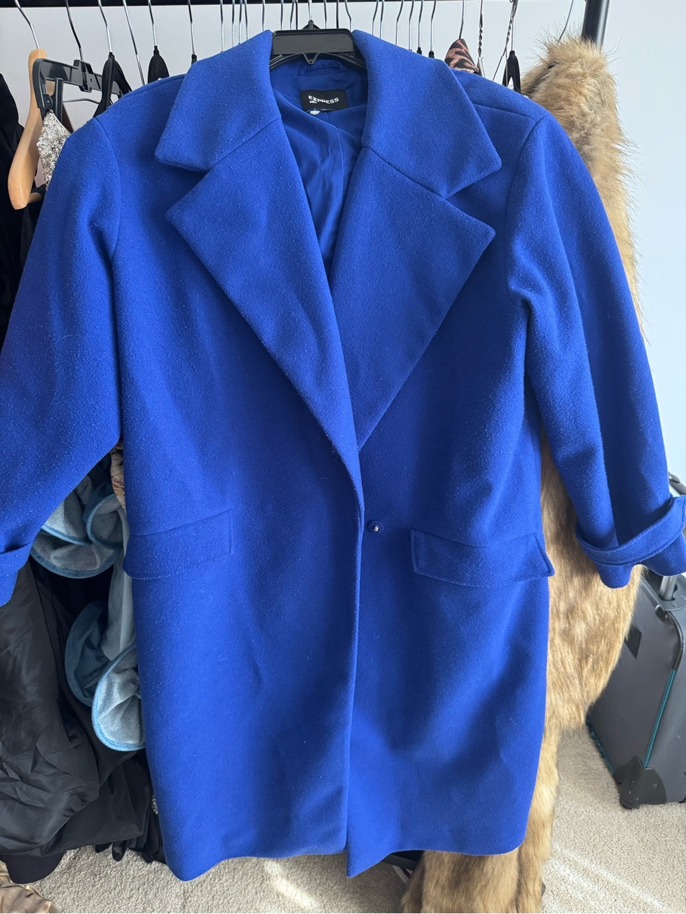 Express Royal Blue Pea Coat